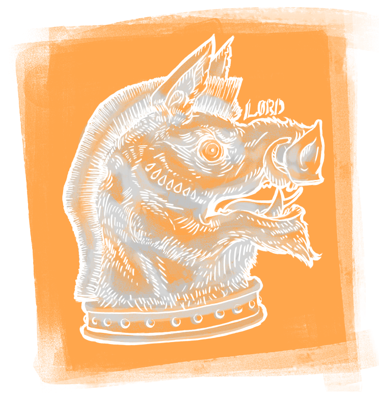Logo featuring a boars head